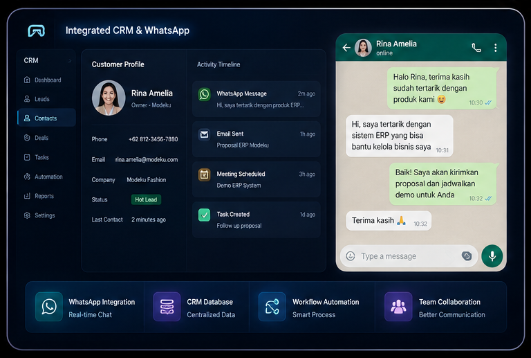 Integrated CRM & WhatsApp